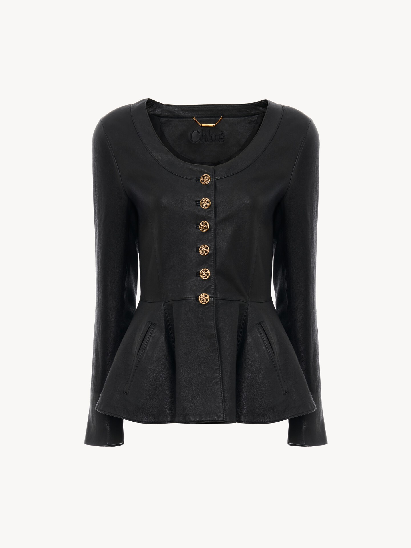 Peplum riding jacket in leather - 2