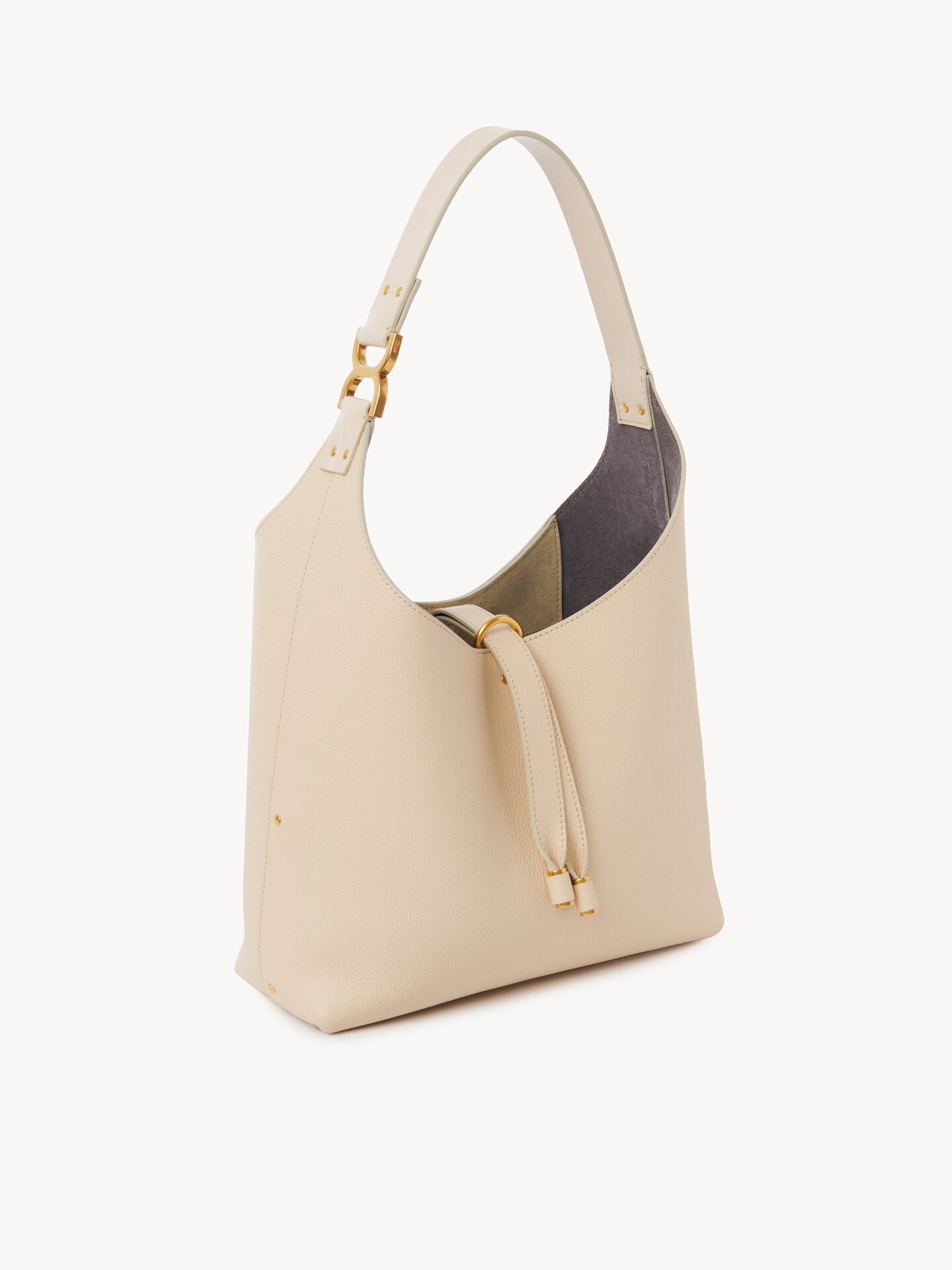 Small Marcie hobo bag in grained leather - 4