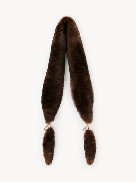 The Chlo&eacute; Chain Tails scarf in shearling