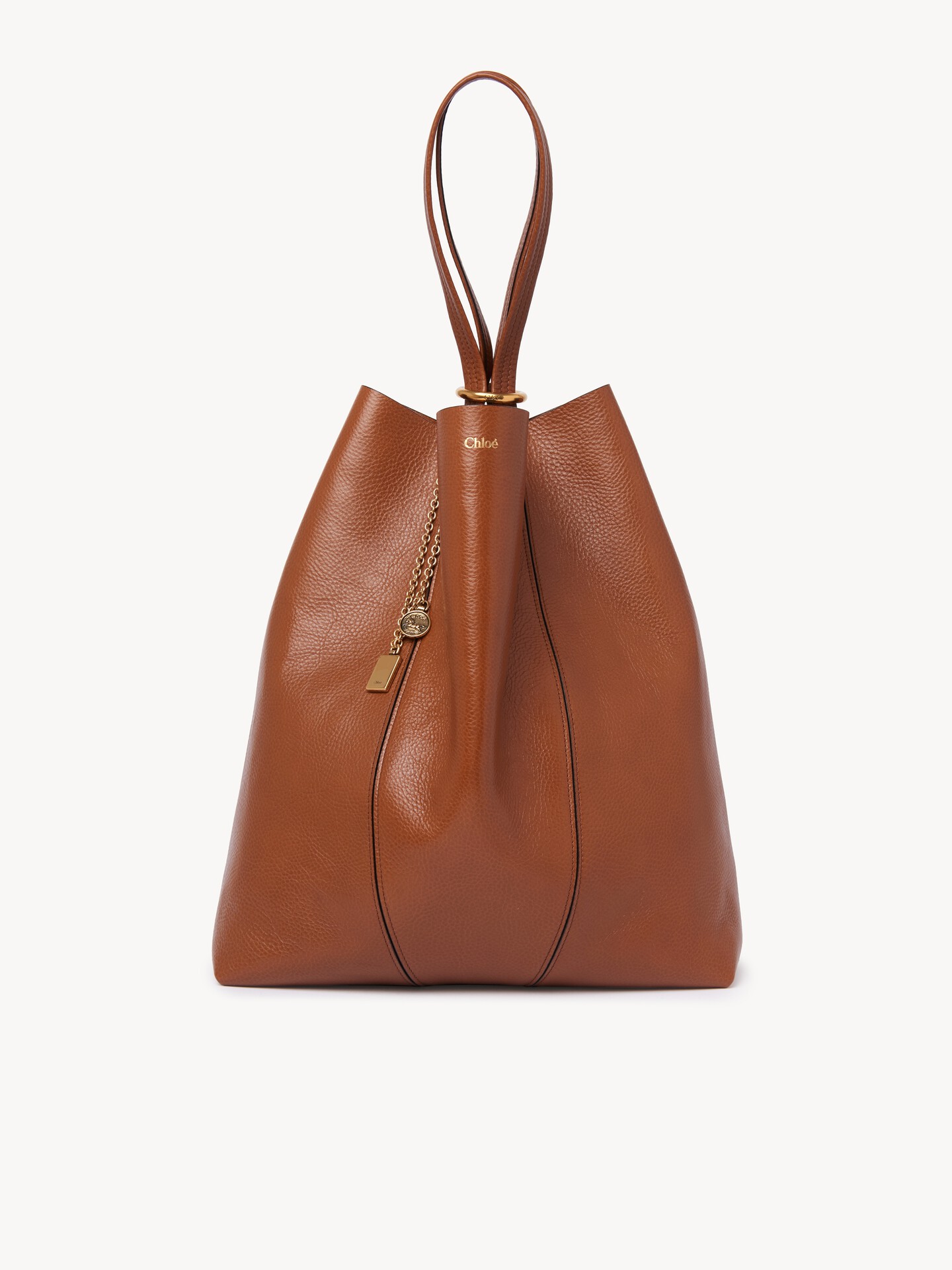 Large Chlo&eacute; Spin tote bag in grained leather - 3