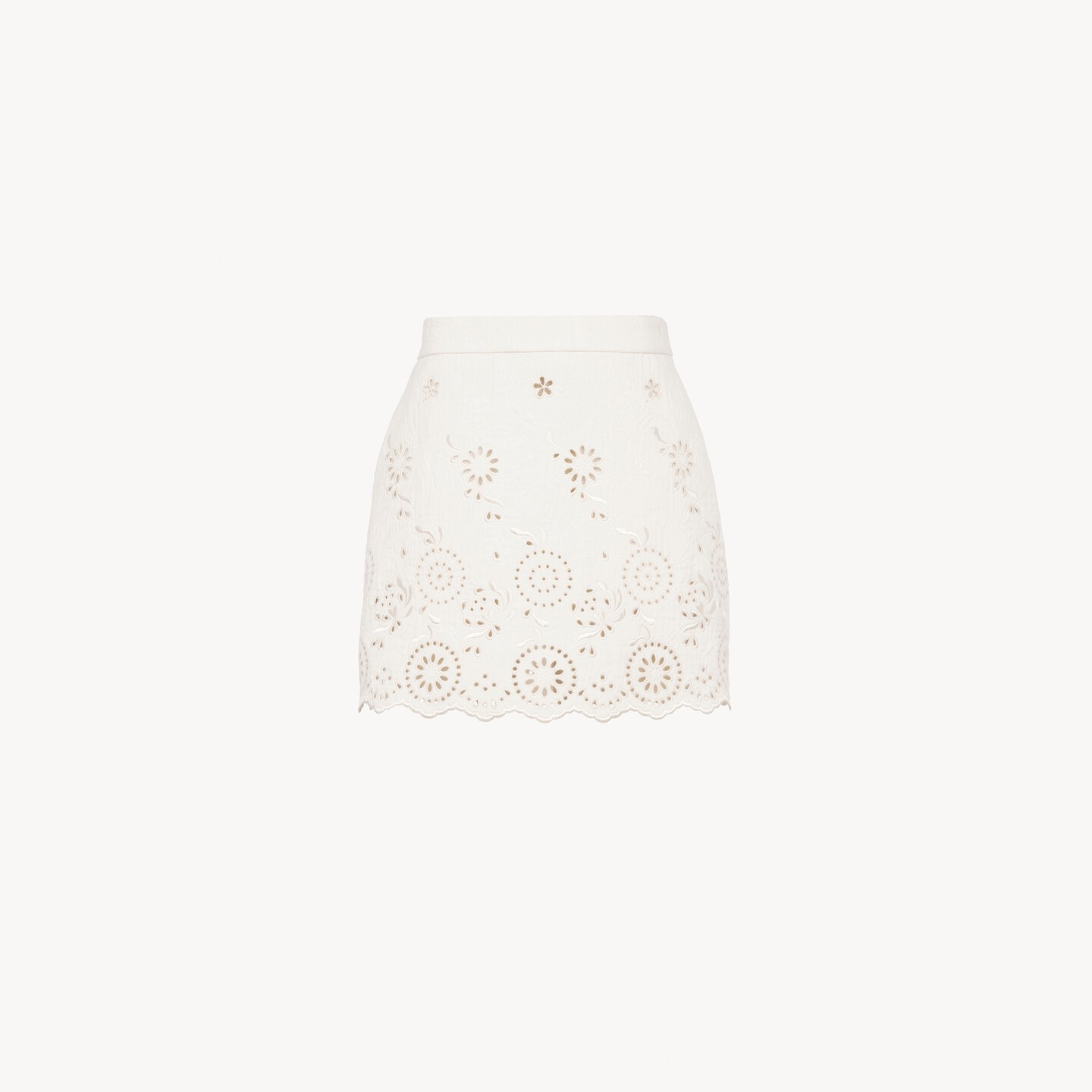 Scalloped mini skirt in a cotton mix - 7