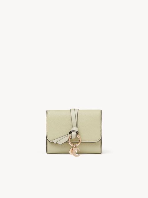 Small Alphabet tri-fold in grained leather