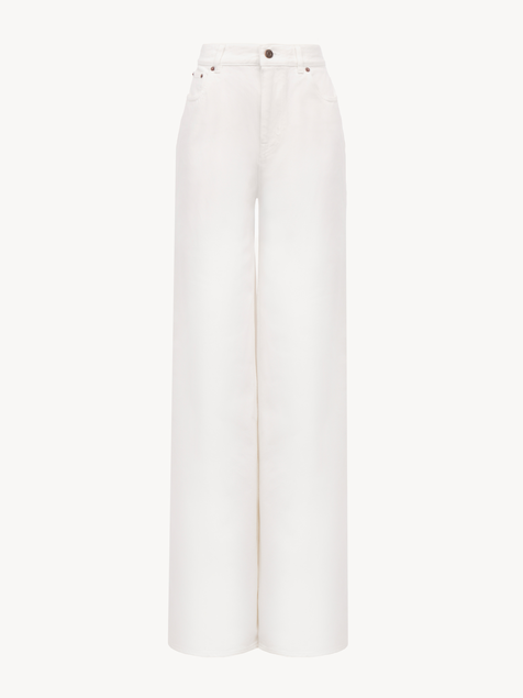 High-rise wide-leg jeans in denim