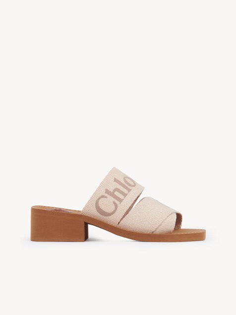 Woody heeled mule