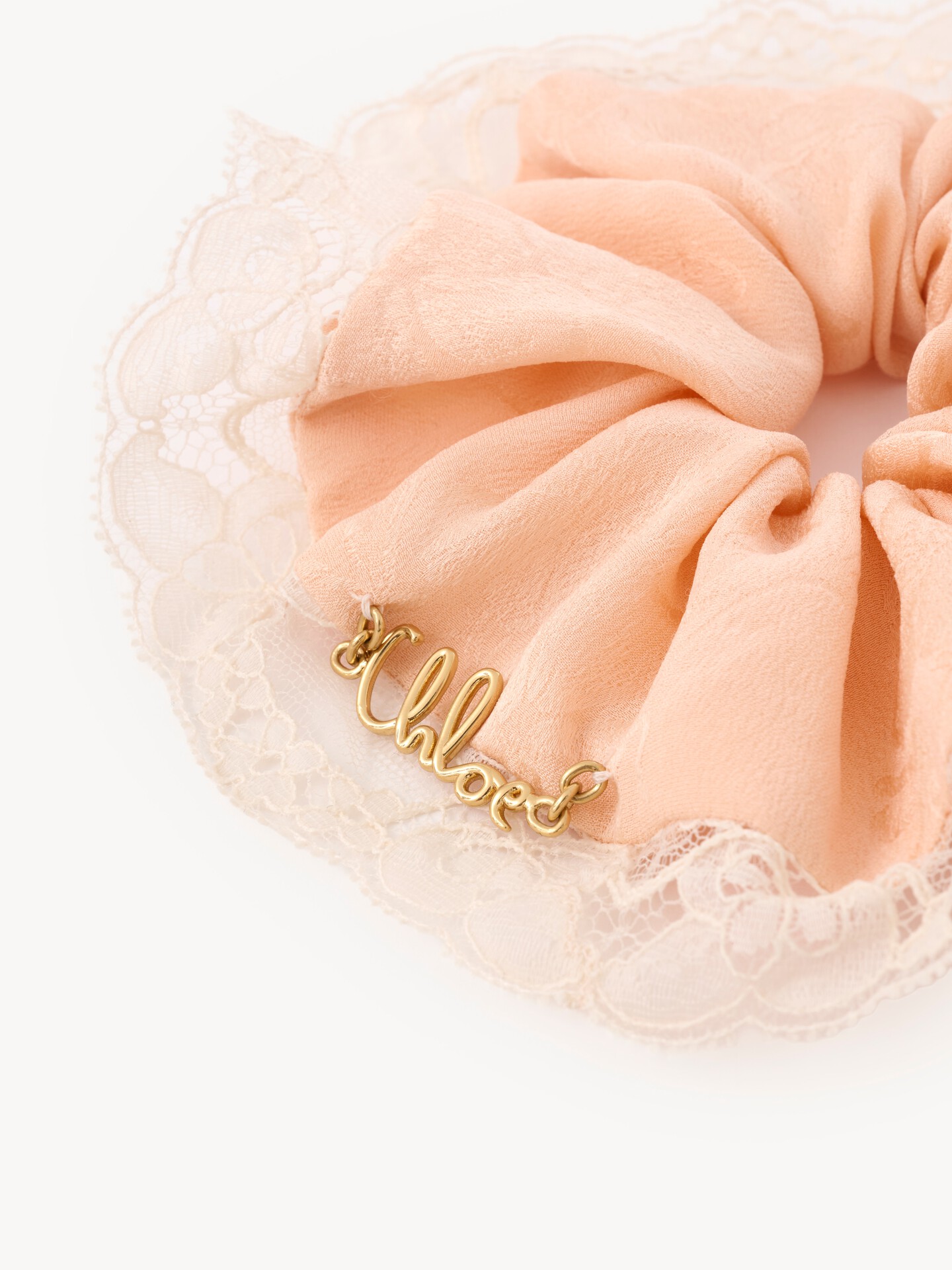 The Chlo&eacute; Poetic scrunchie in silk & lace - 4