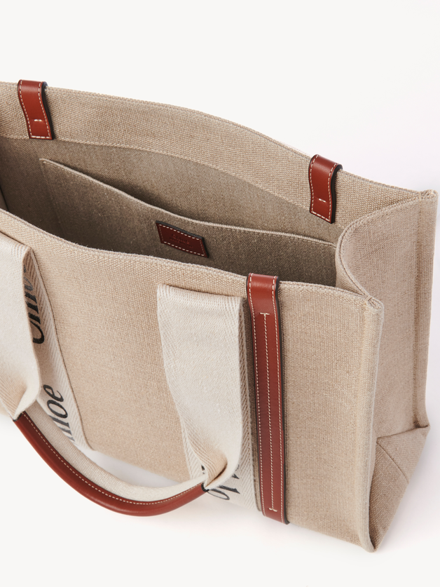 Woody tote bag in linen - 12