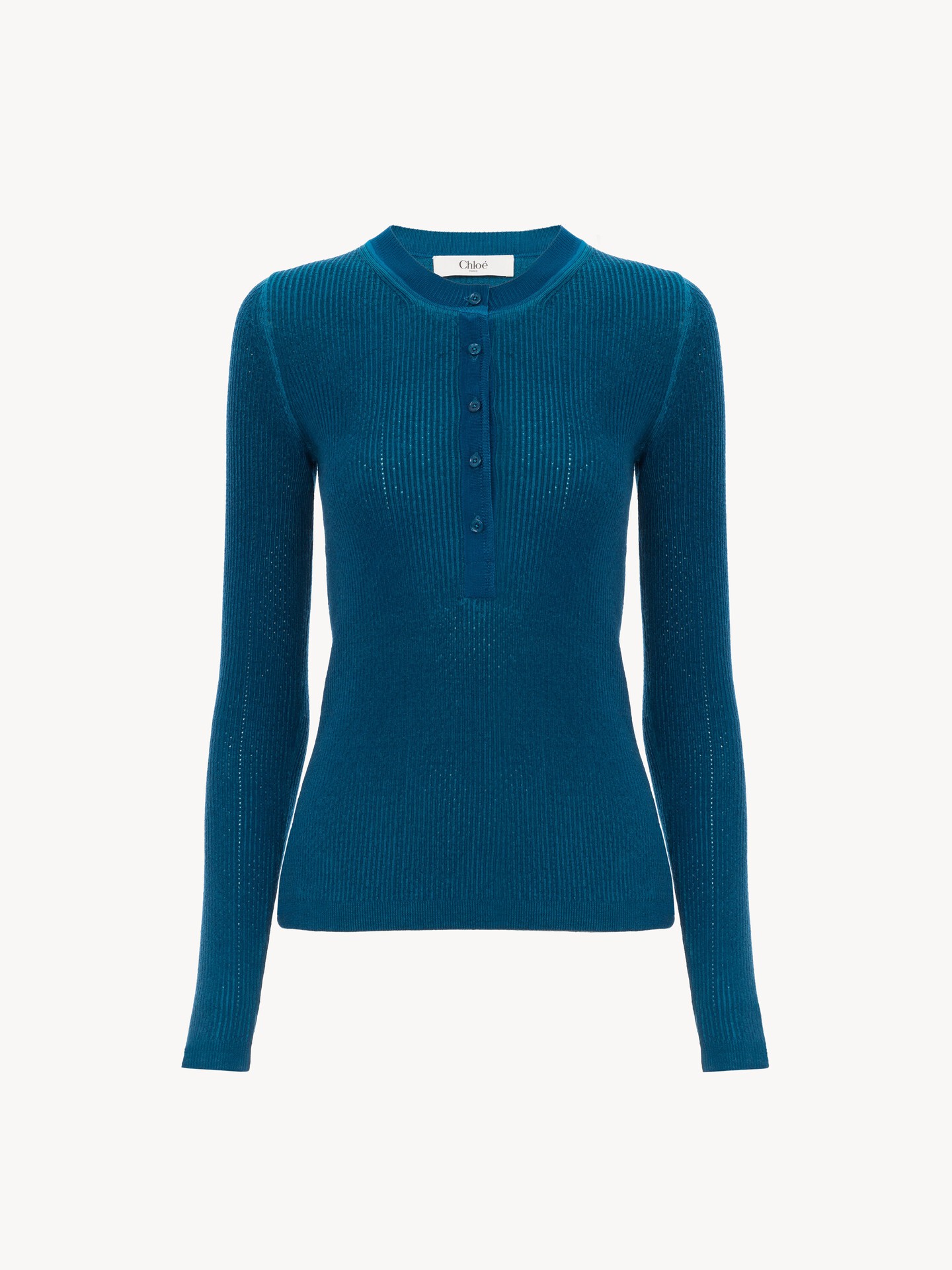 Henley shirt in a merino wool knit - 2