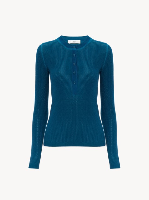 Henley shirt in a merino wool knit