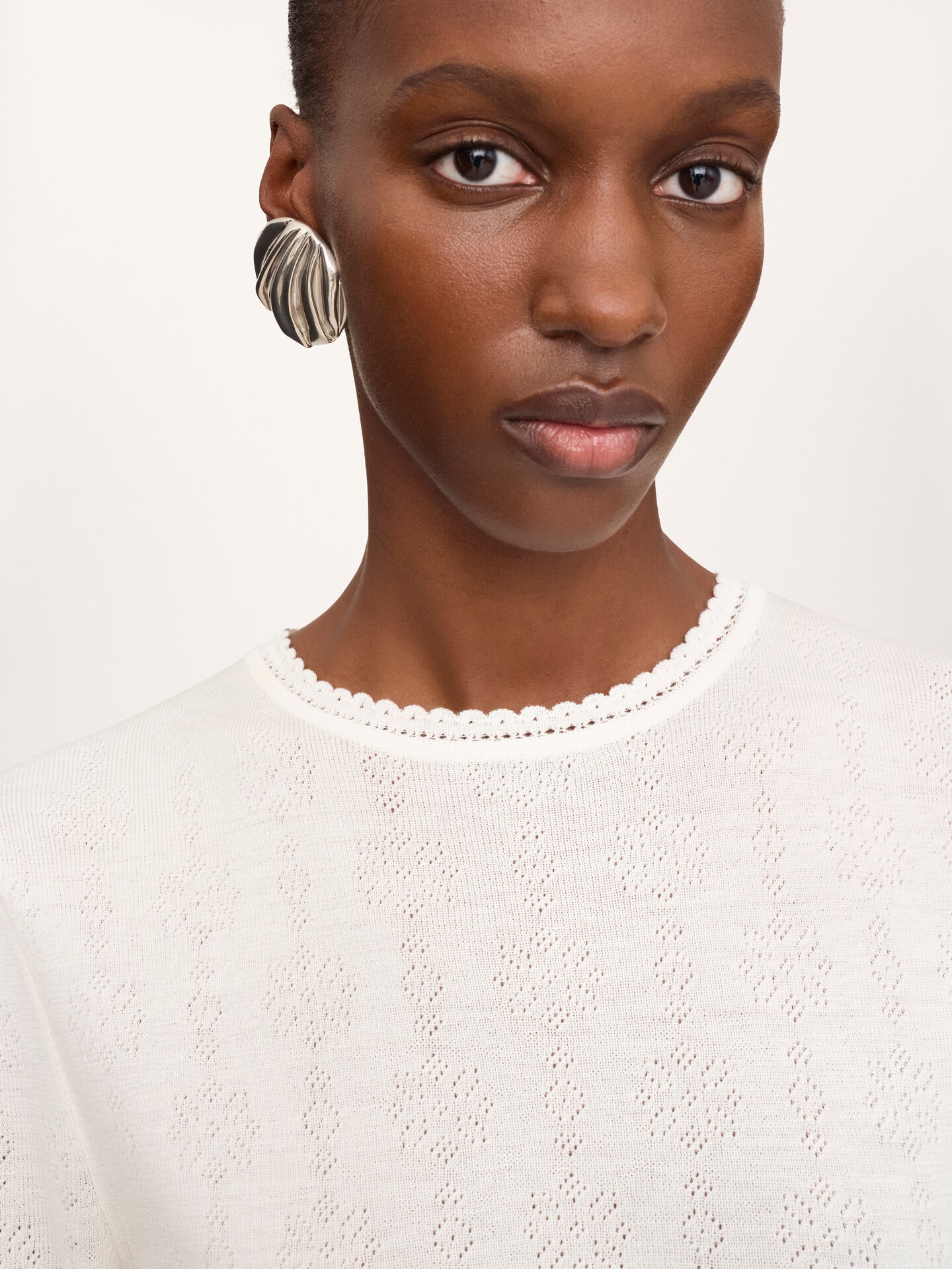 Cropped ruffle jumper in a wool knit - 7