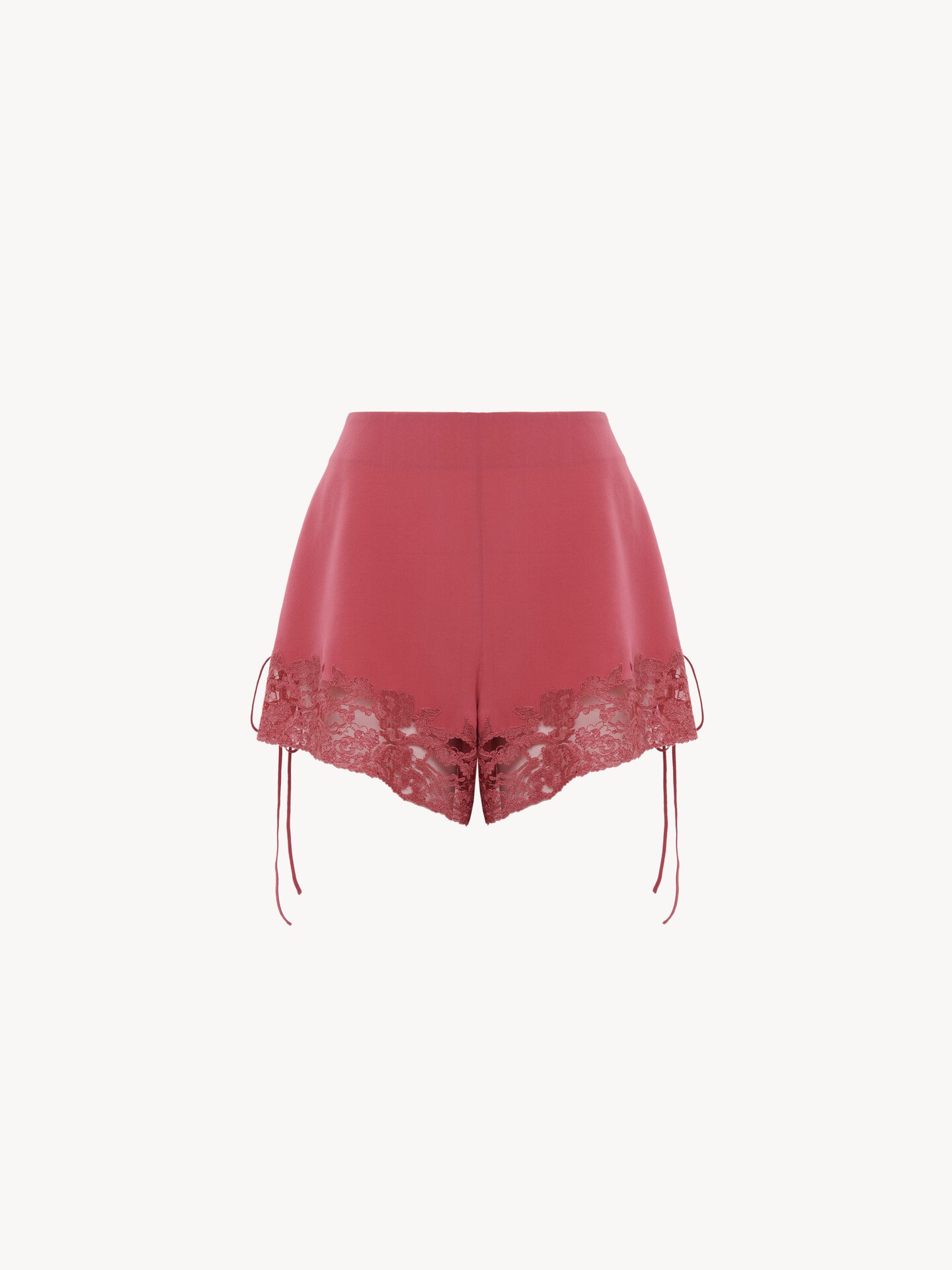 Lace-trimmed lingerie shorts in crêpe de chine - 1