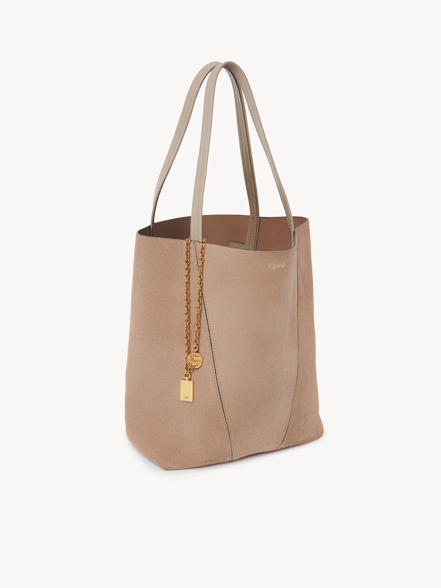 Chloé Spin tote bag in suede leather - 7
