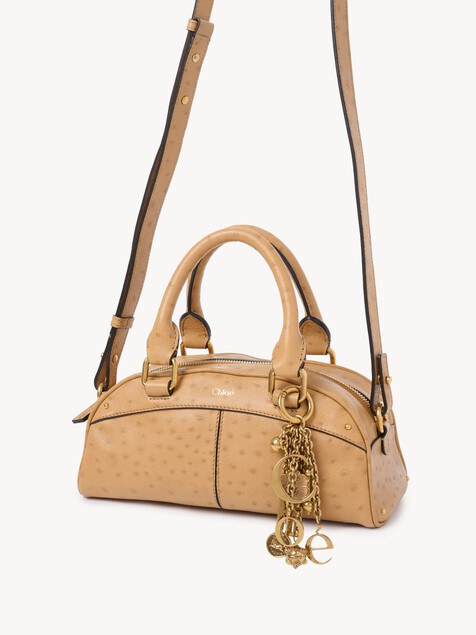 Small Chlo&eacute; bowling bag in ostrich-effect leather