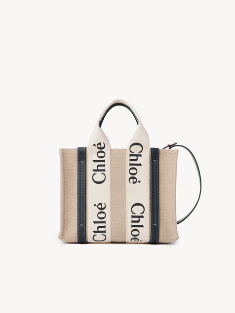 Small Woody tote bag in linen