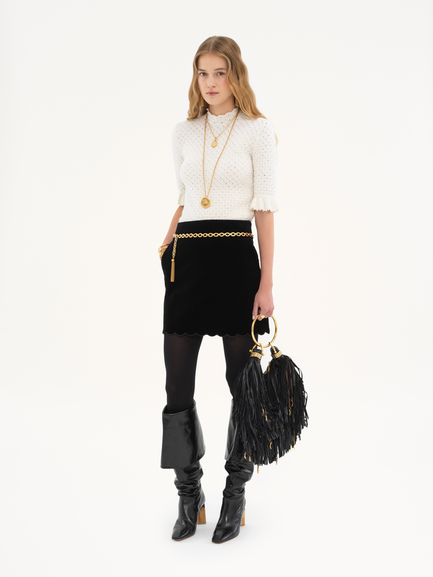 Short-sleeve sweater in wool & cashmere knit - 4