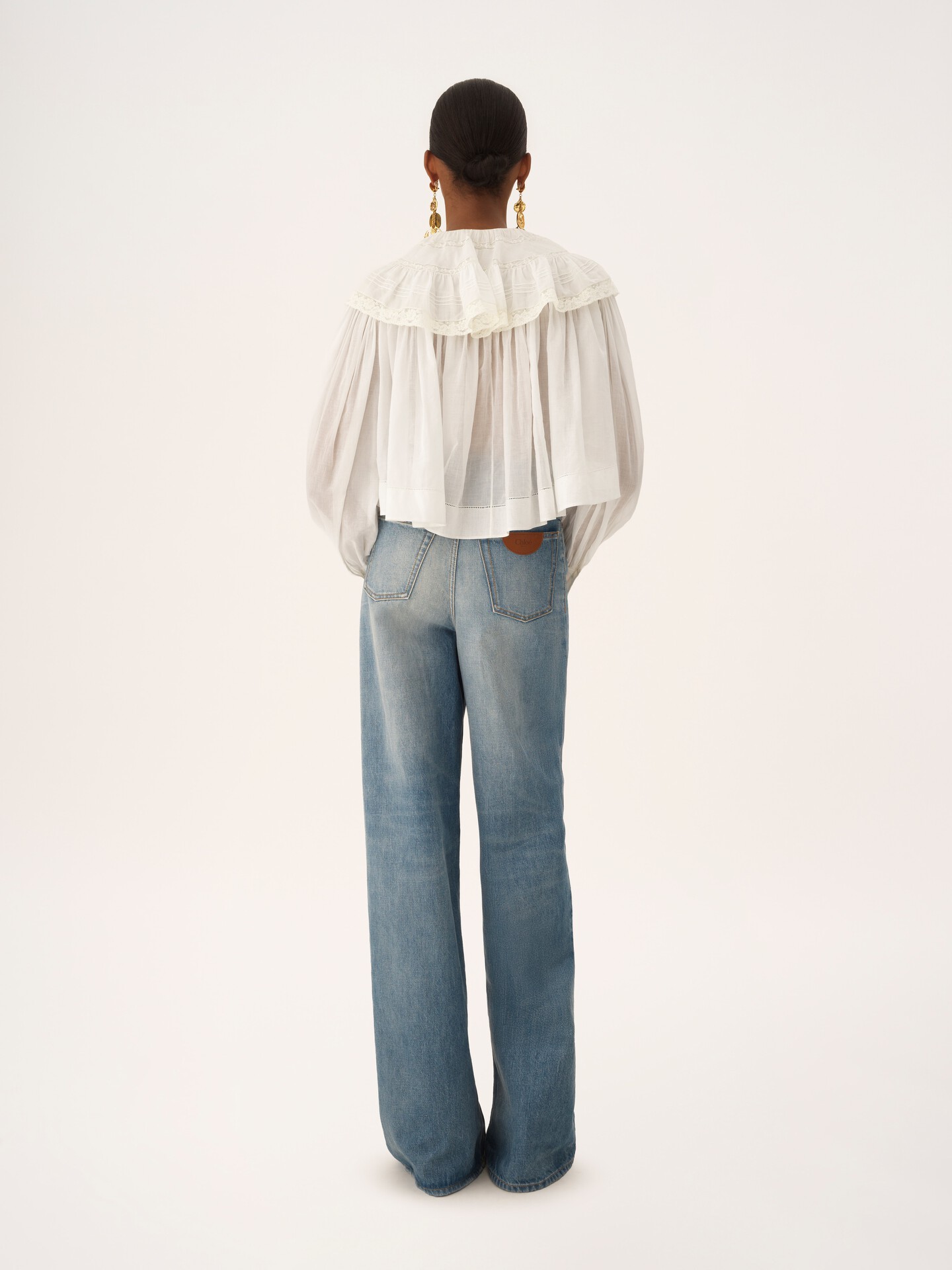 High-rise wide-leg jeans in denim - 5