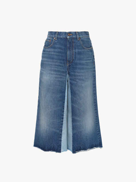 Bermuda shorts in denim patchwork