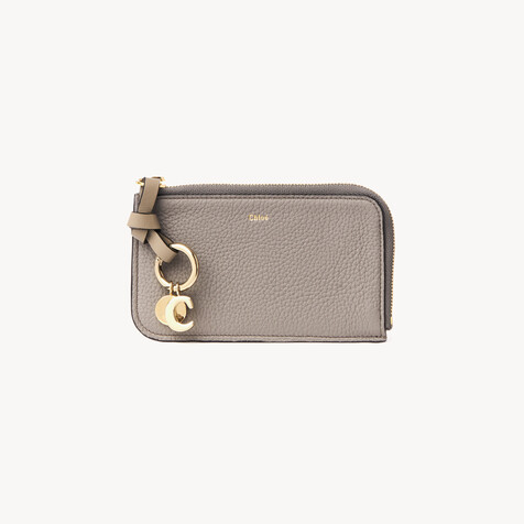 Alphabet wallet in grained leather