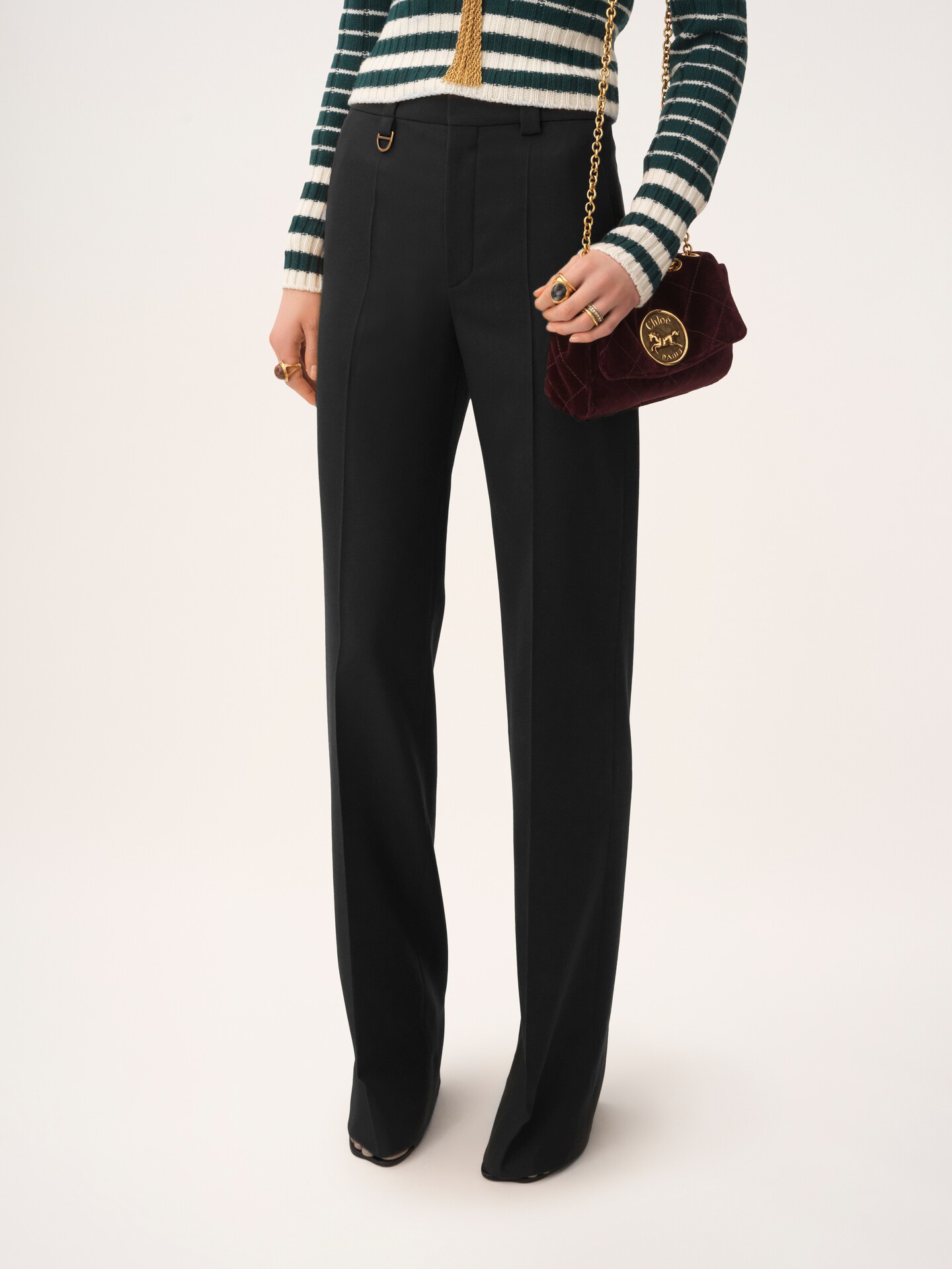Boyish tailored pants in wool grain de poudre - 4