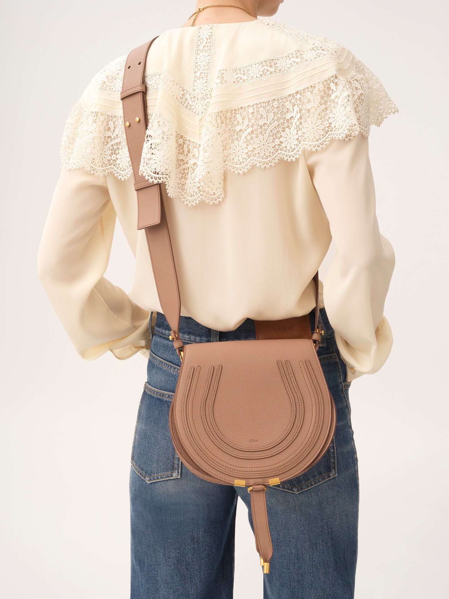 Marcie saddle bag in grained leather - 3