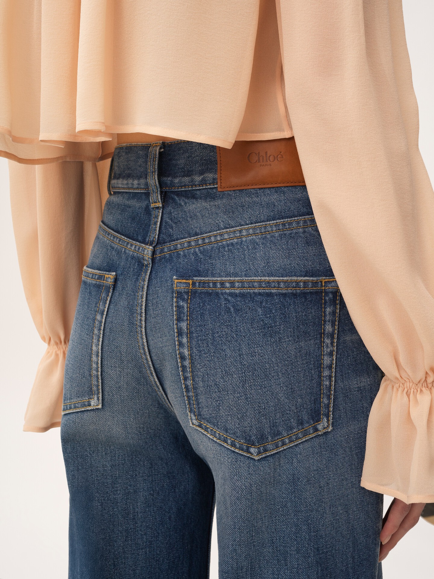 High-rise flare jeans in denim - 6