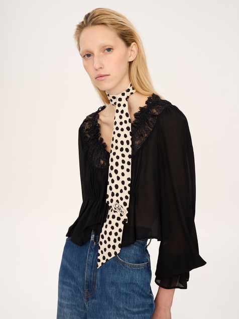 The Chlo&eacute; Spotted bandeau scarf in silk