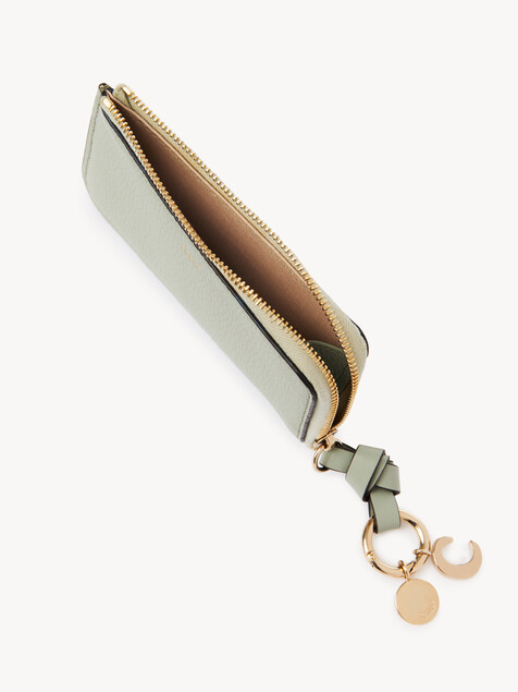 Alphabet wallet in grained leather