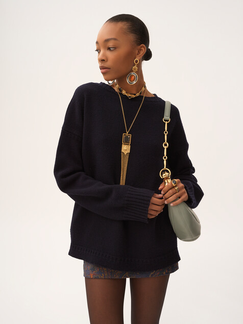 Logo jumper in a wool & cashmere knit