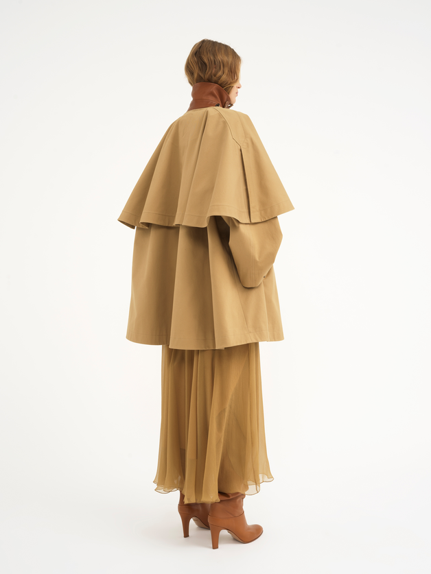 Parka in cotton gabardine with cape - 7