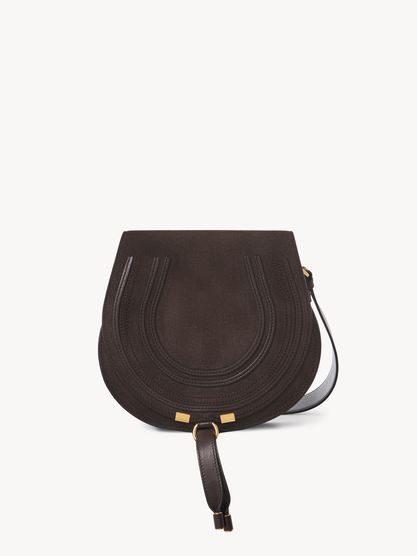 Marcie saddle bag in suede leather - 1
