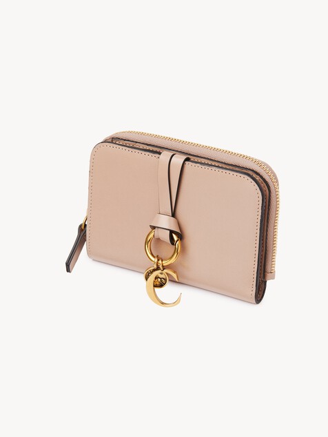 Alphabet bi-fold wallet in shiny leather