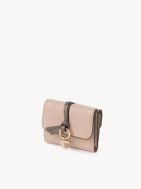 Small Alphabet tri-fold in grained leather