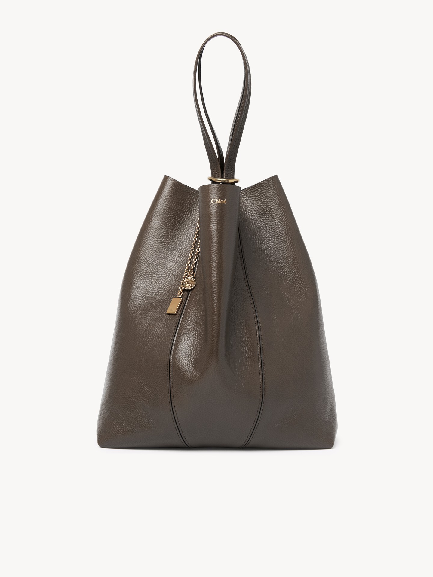 Large Chlo&eacute; Spin tote bag in grained leather - 9