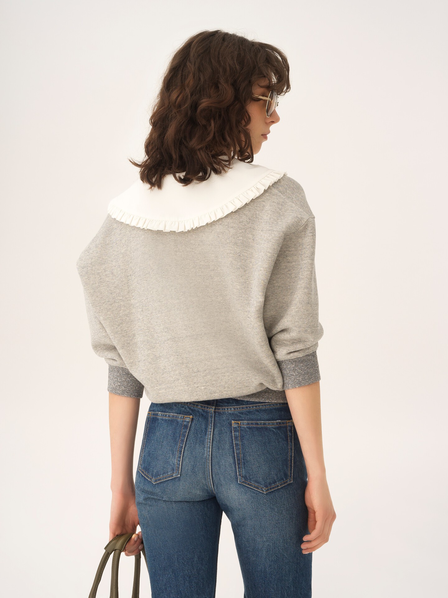 Collared jumper in chin&eacute; fleece - 6