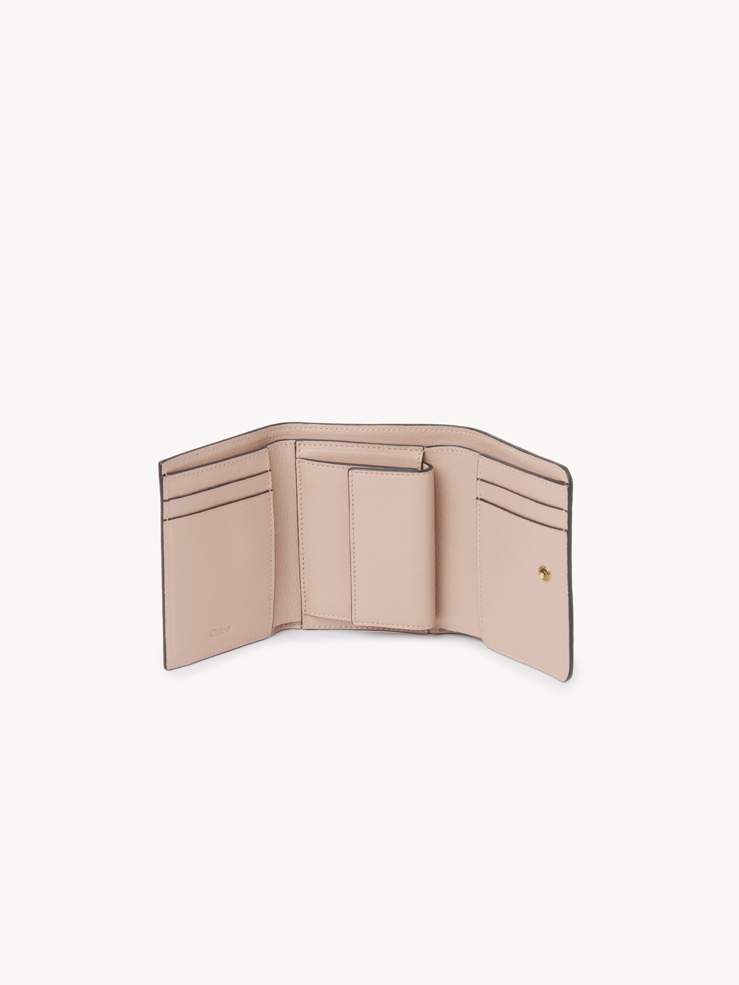 Small Chloé Iconic tri-fold wallet with coin pocket in grained leather - 5