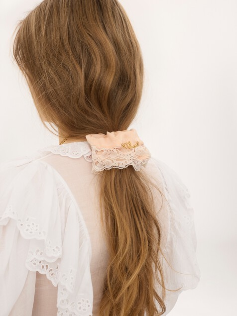 The Chlo&eacute; Poetic scrunchie in silk & lace