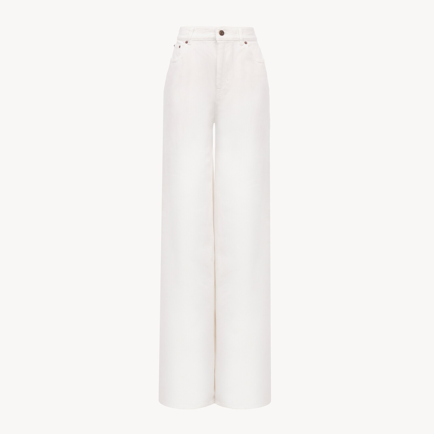 High-rise wide-leg jeans in denim - 8