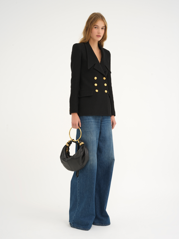 Small Bracelet Hobo bag in grained leather - 7