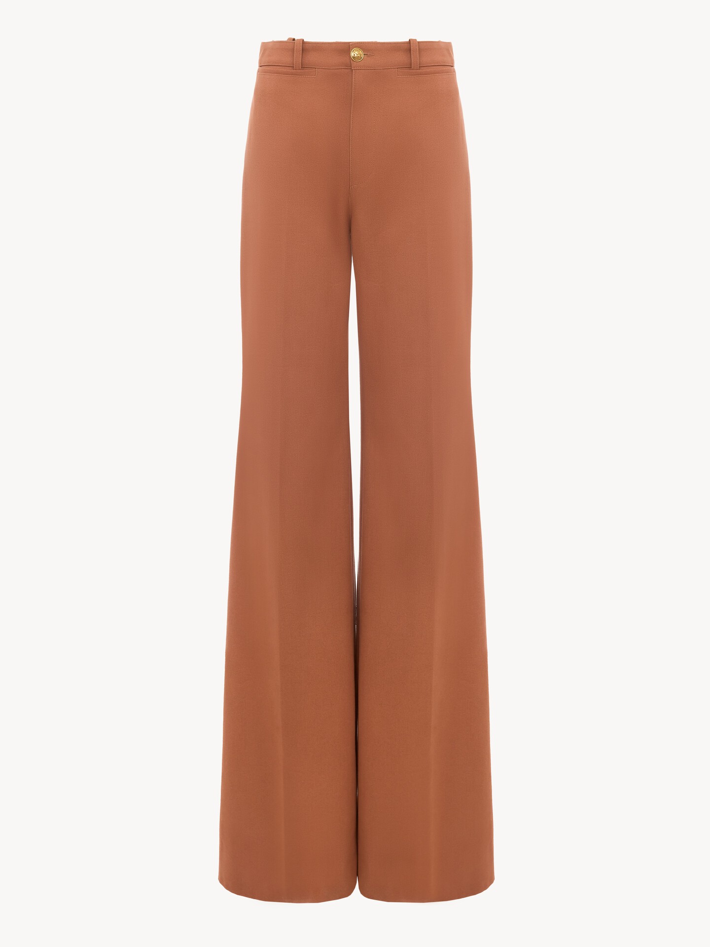 High-rise flared trousers in cotton canvas - 2
