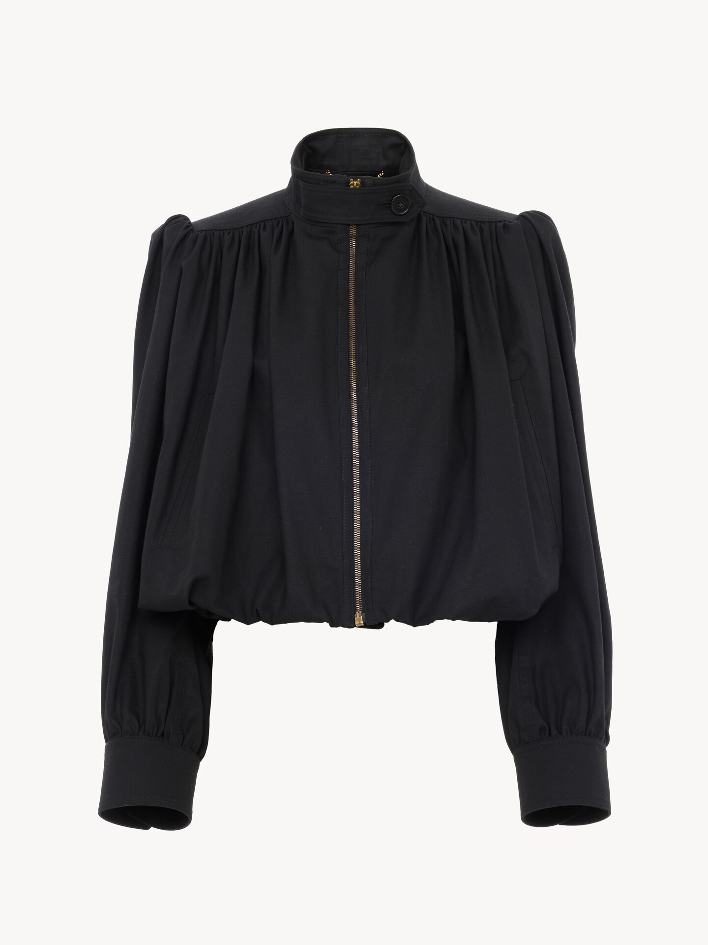 Gathered boule jacket in cotton canvas - 2