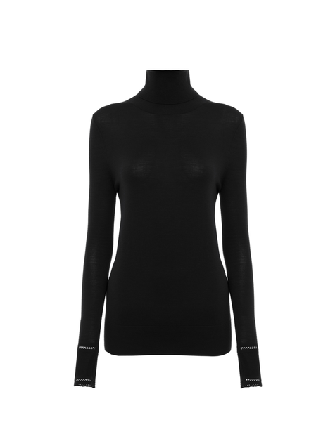 Fitted turtleneck in wool knit
