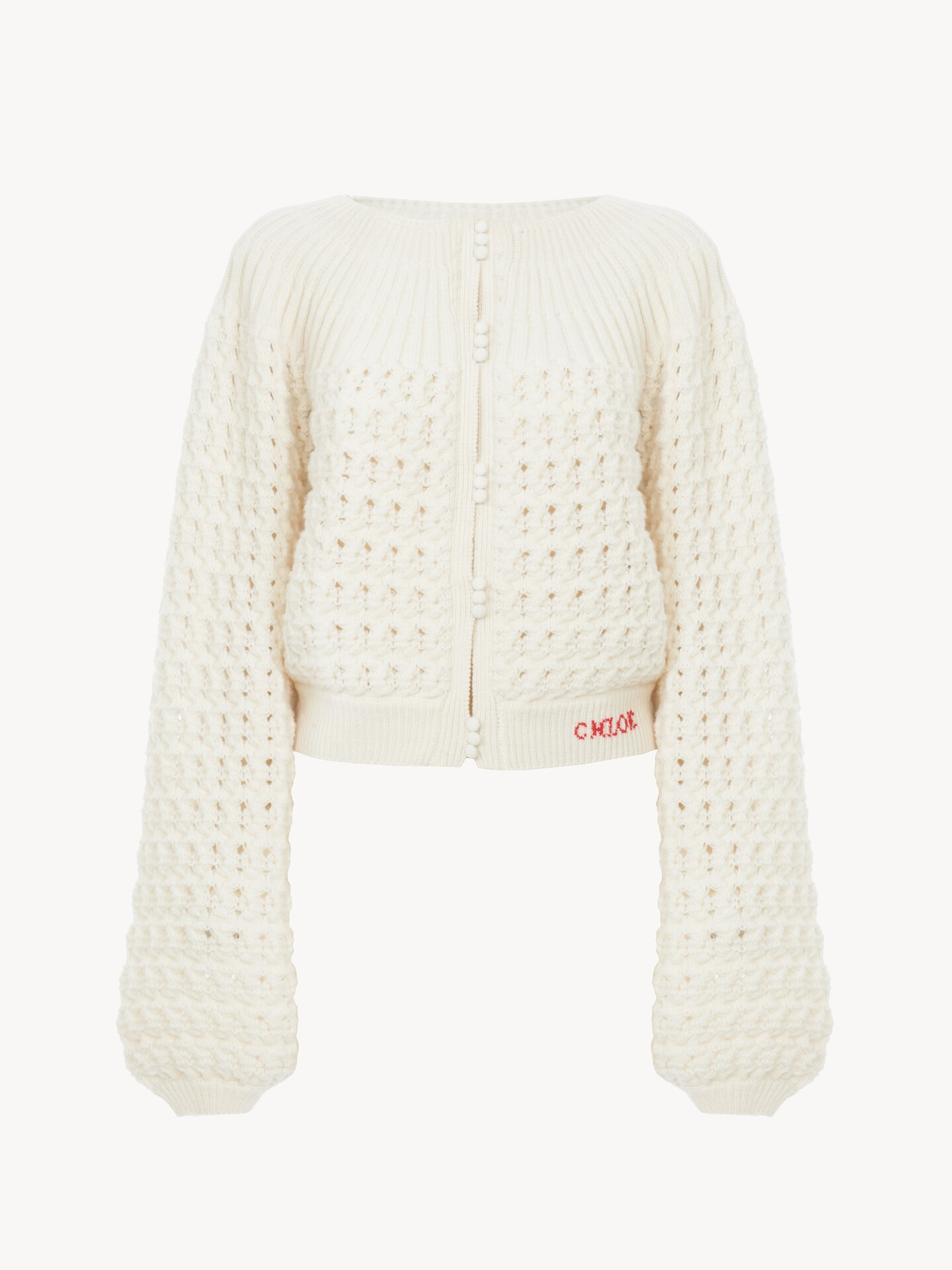 Round-neck cardigan in a wool & cashmere knit - 2