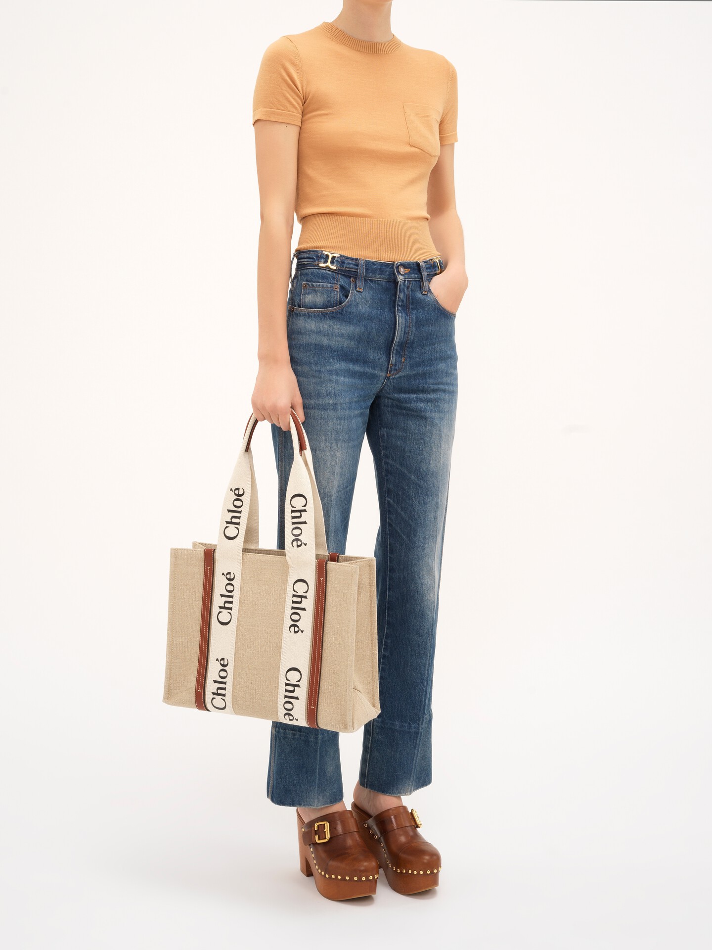 Woody tote bag in linen - 10