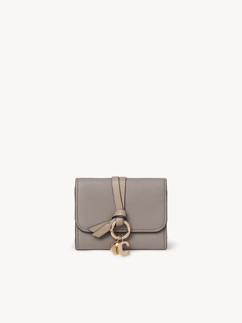 Small Alphabet tri-fold in grained leather