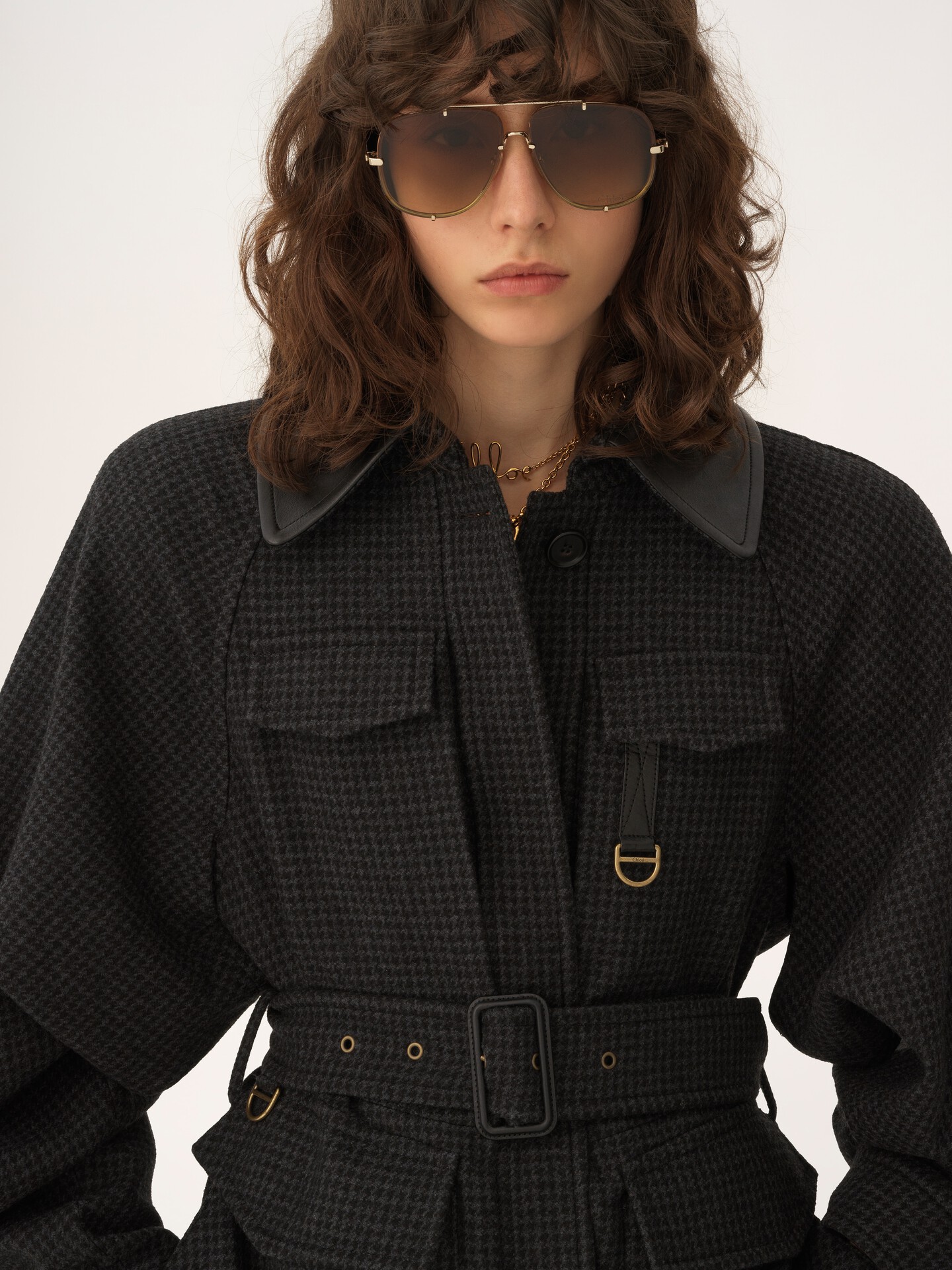 Hunting jacket in houndstooth wool - 7