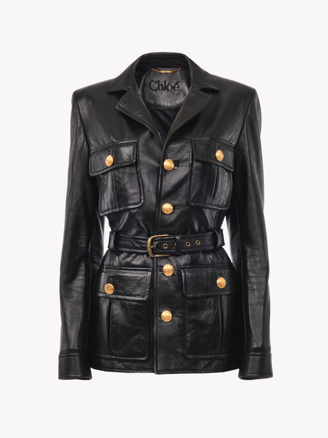 Utilitarian jacket in leather