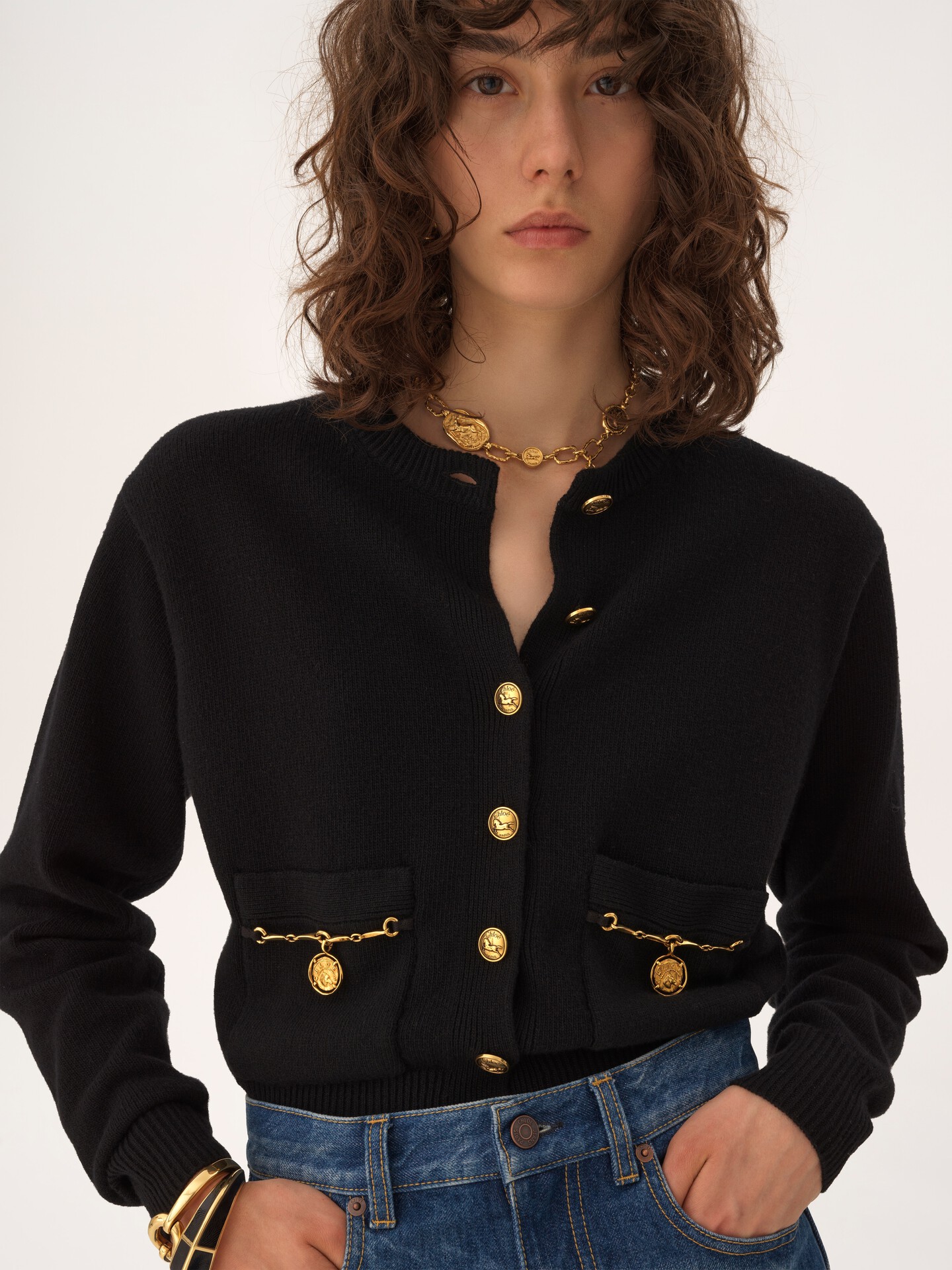 Horse Medal cardigan in a merino wool & cashmere knit - 6