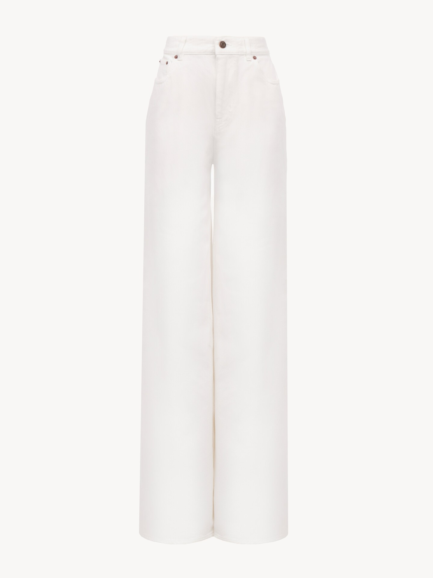 High-rise wide-leg jeans in denim - 1