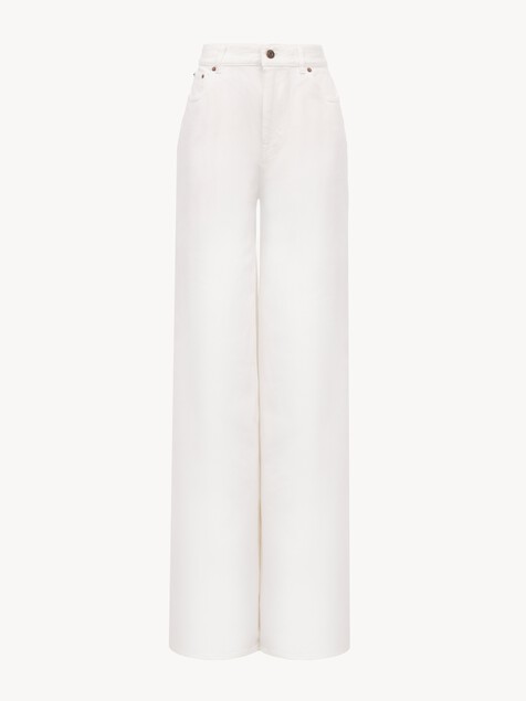 High-rise wide-leg jeans in denim