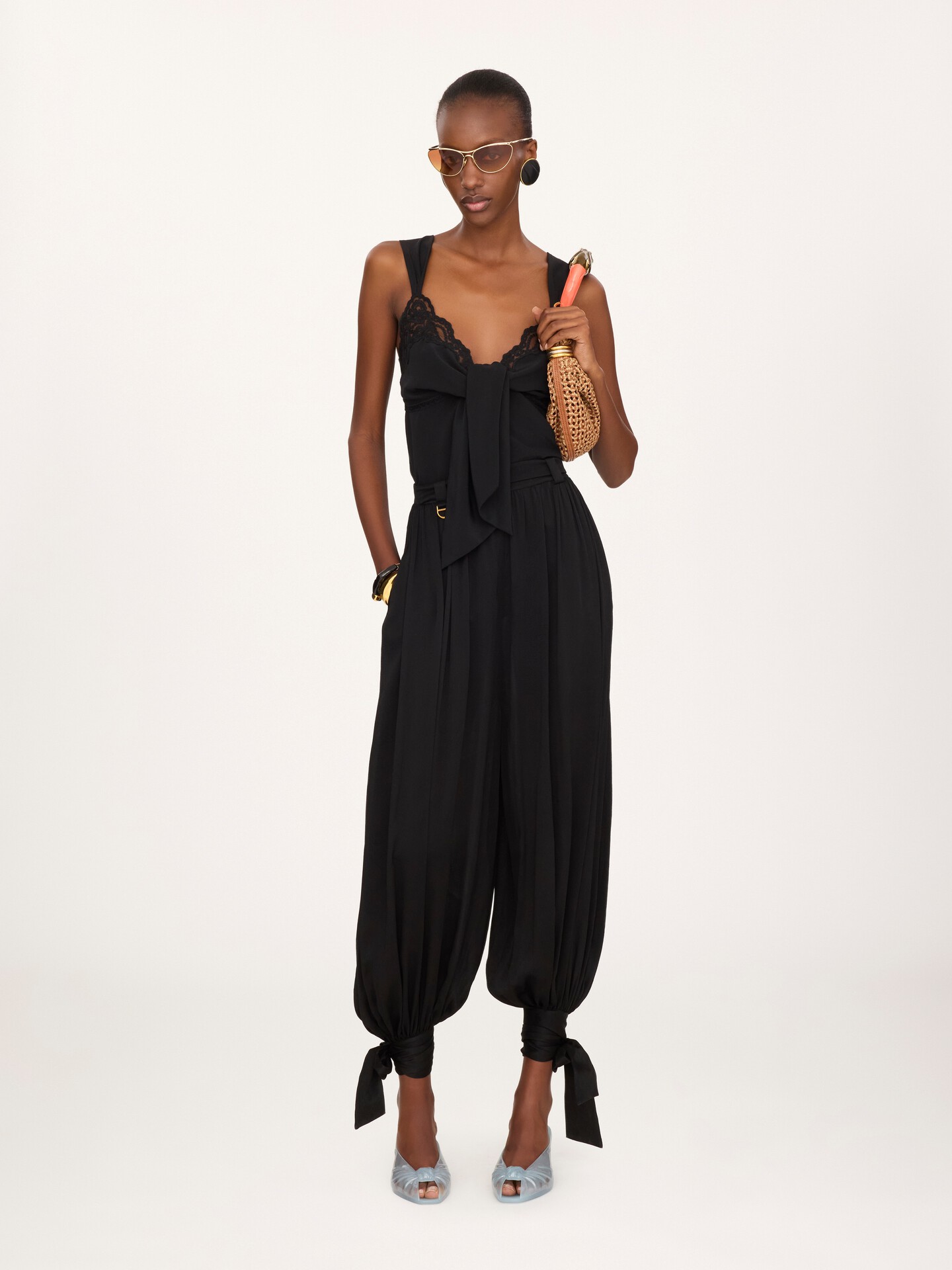 Flowy lingerie top in cr&ecirc;pe de chine & lace - 3