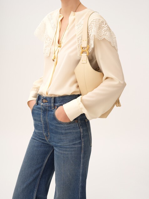 Small Marcie hobo bag in grained leather
